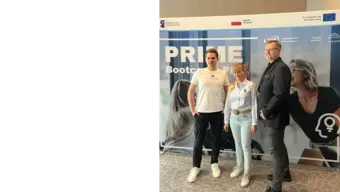 Filip Noworolnik, Joanna Jaworek-Korjakowska i Dariusz Pruchnik na bootcampie Prime